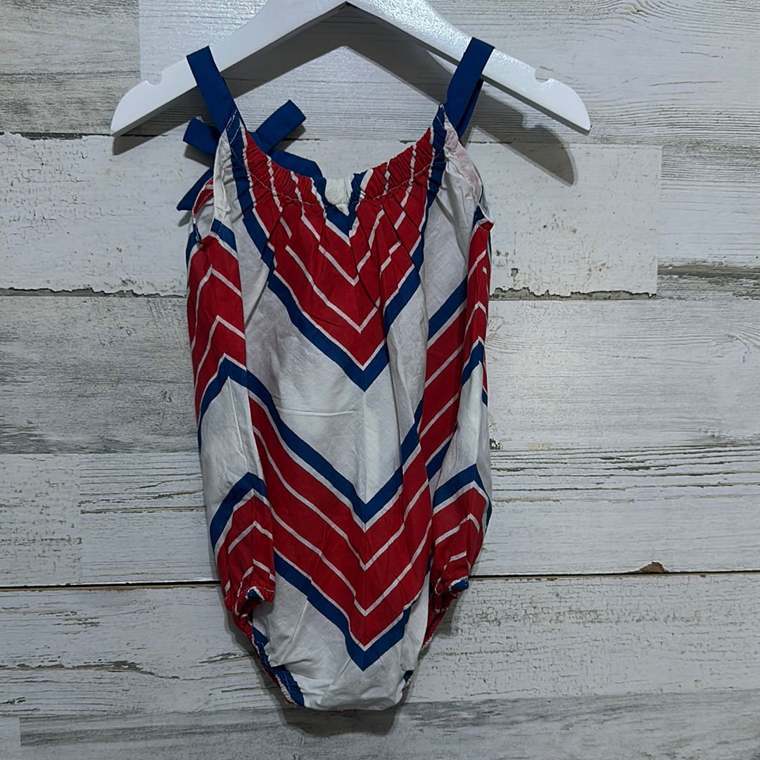 Girls Size 6-12m Pink Chicken Chevon Stripe Bubble - New With Tags