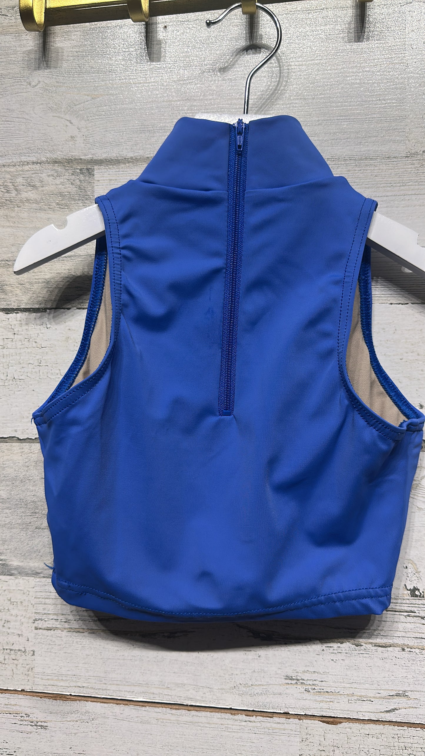 Girls Size Medium Child Balera Blue Dance Top - Play Condition*