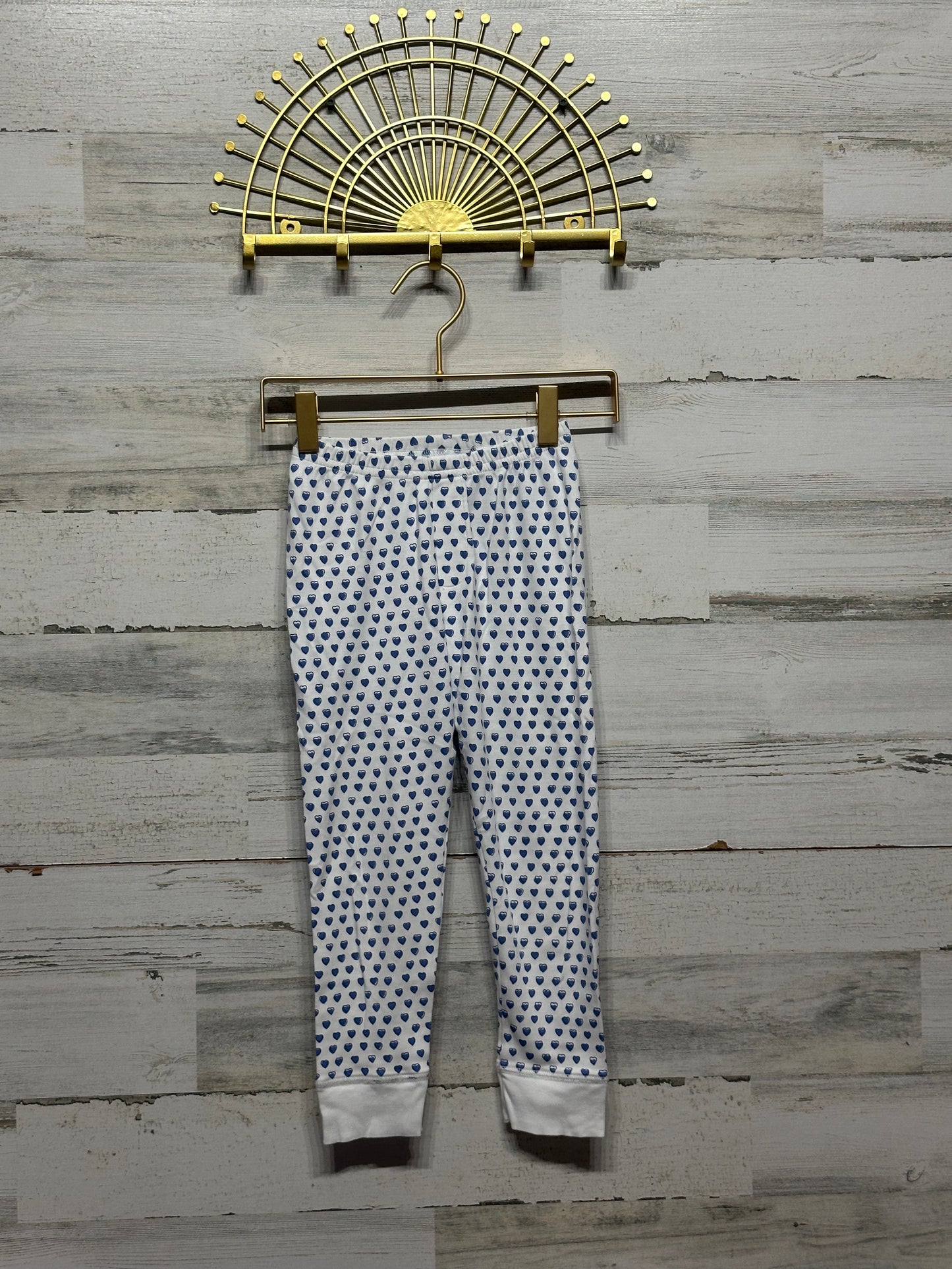 Girls Size 6 Roller Rabbit Pima Blue Heart Pajama Pants - Good Used Condition