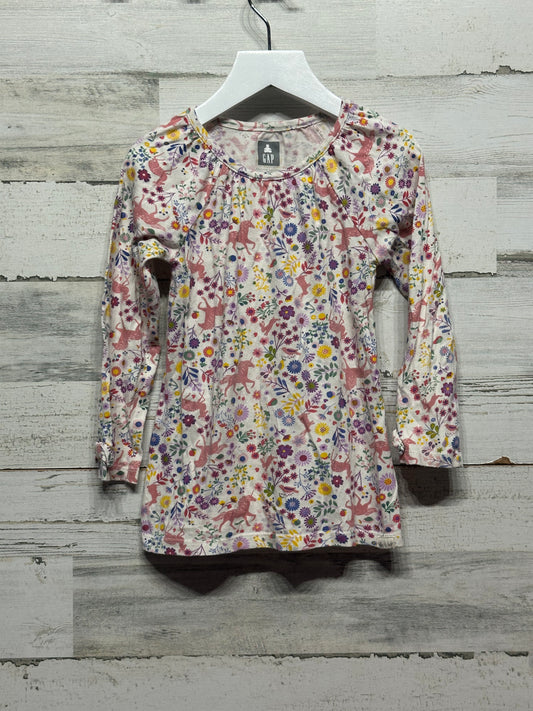 Girls Size 4 Gap Floral Unicorn Tunic - Good Used Condition