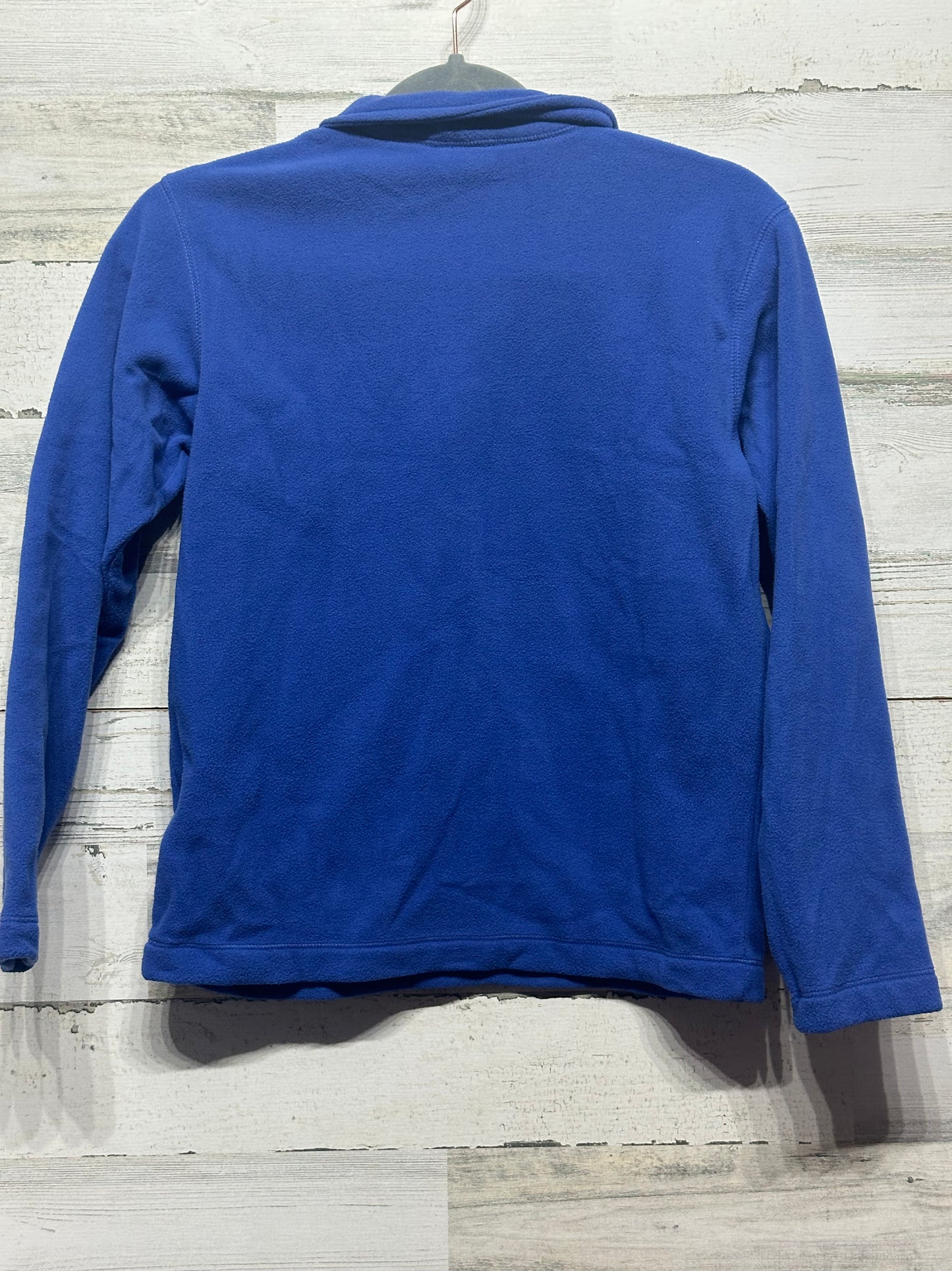 Boys Size Medium 10/12 Land's End Blue Fleece Quarter Zip Pullover - Good Used Condition