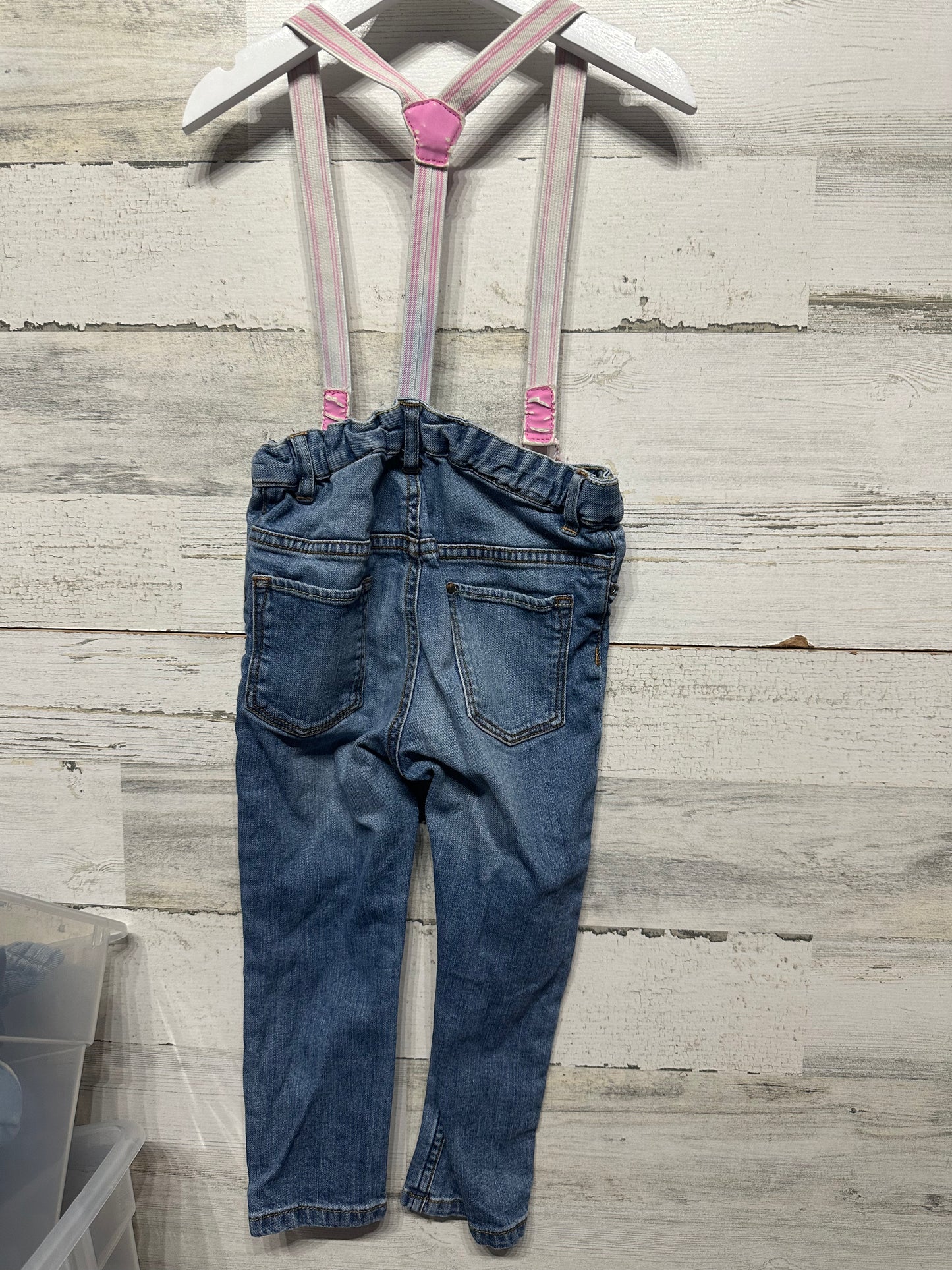 Girls Size 1.5-years (fits like 18/24m) H&M Jeans with removable suspenders - Play Condition