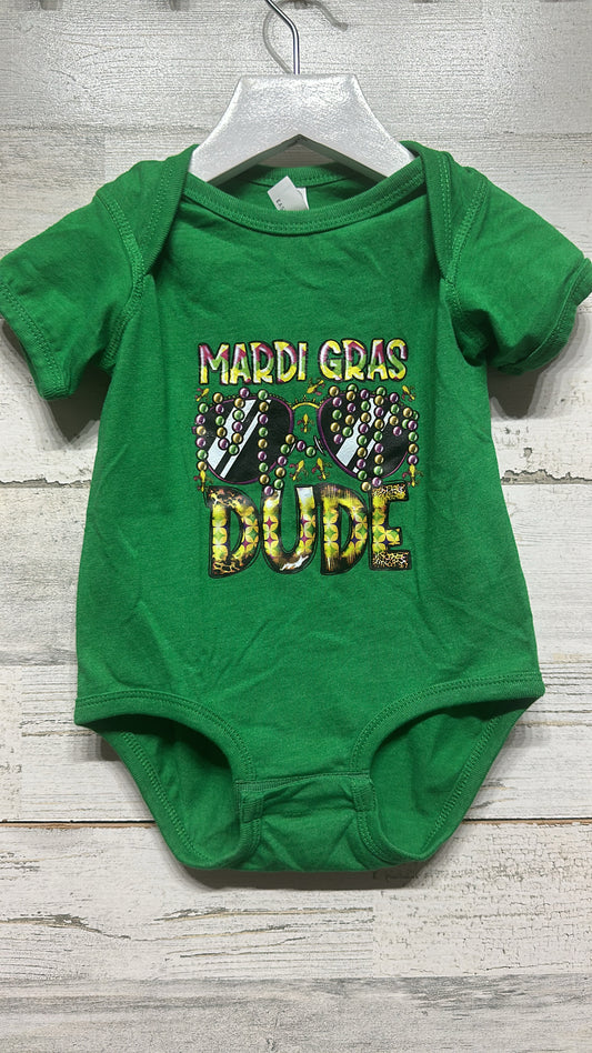 Boys Size 18m Mardi Gras Dude Bodysuit  - Very Good Used Condition