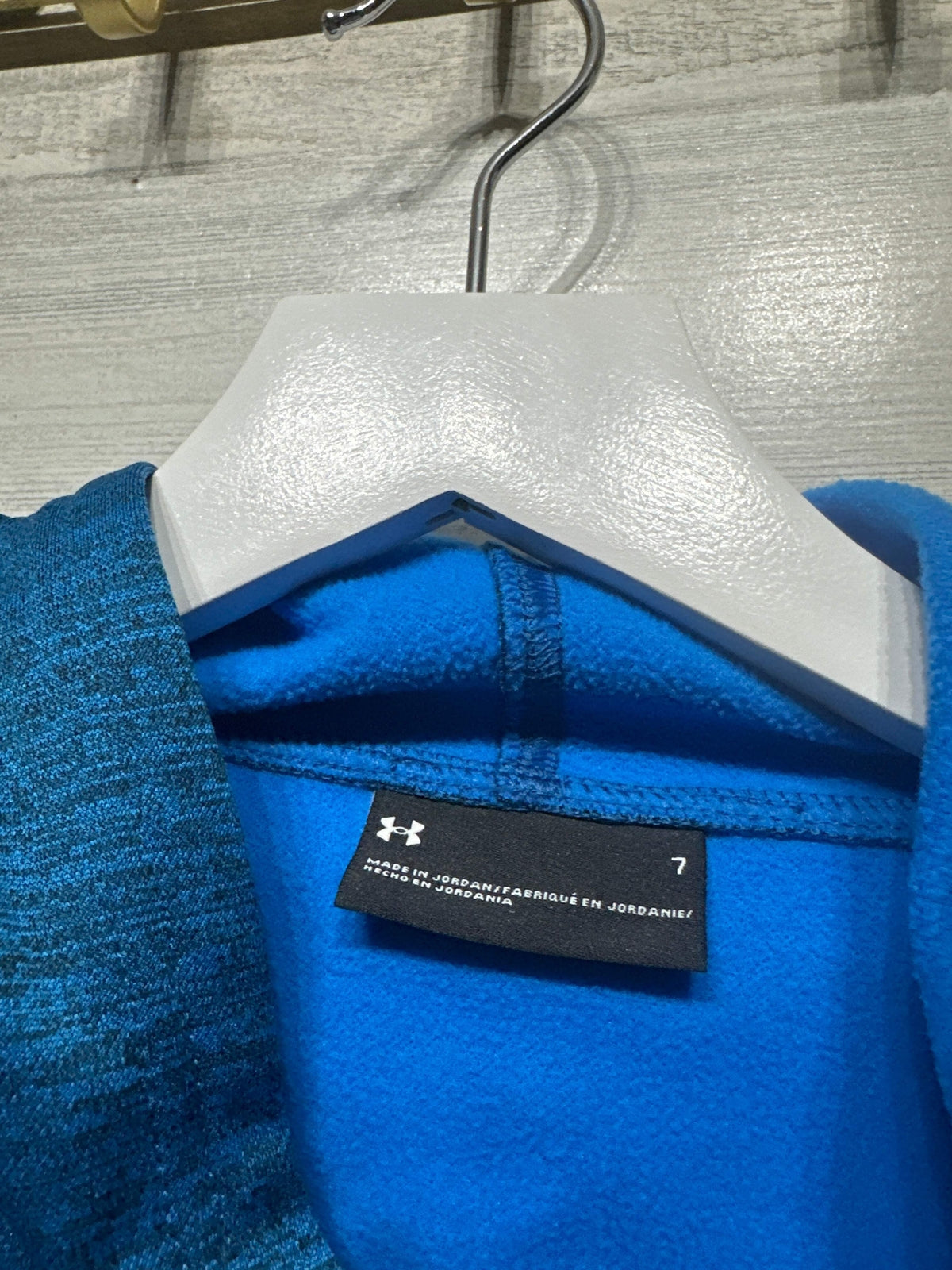 Boys Size 7 Under Armour Blue Hoodie - Very Good Used Condition