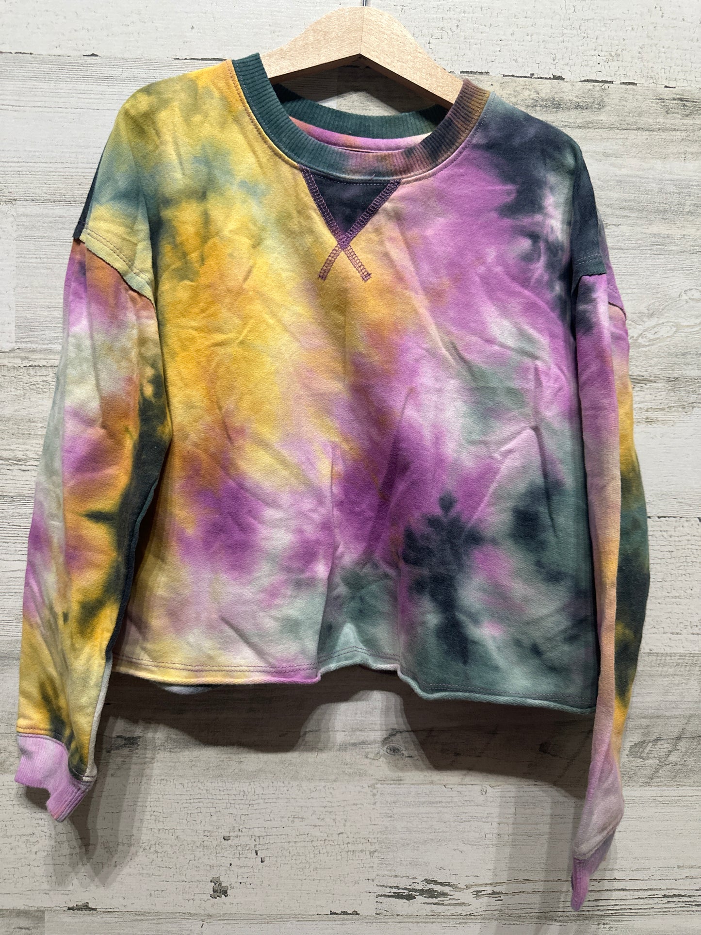 Girls Preowned Size 7-8 Medium Art Class Tie Dye Slightly Cropped Sweatshirt  - Good Used Condition