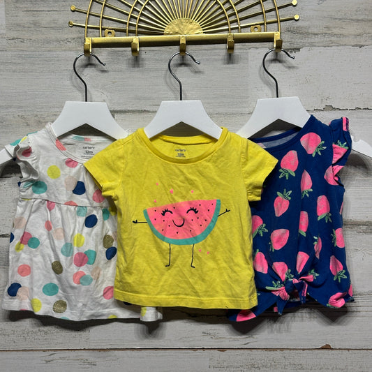 Girls Size 12m Carter's Shirt Lot (3 Pieces) - Good Used Condition