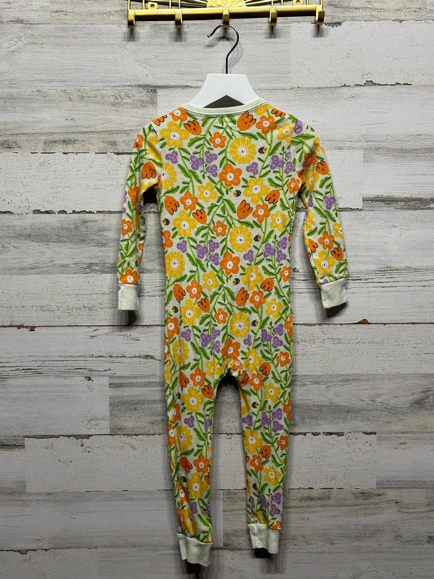 Girls Size 3t Old Navy Floral Zip Coverall - Good Used Condition