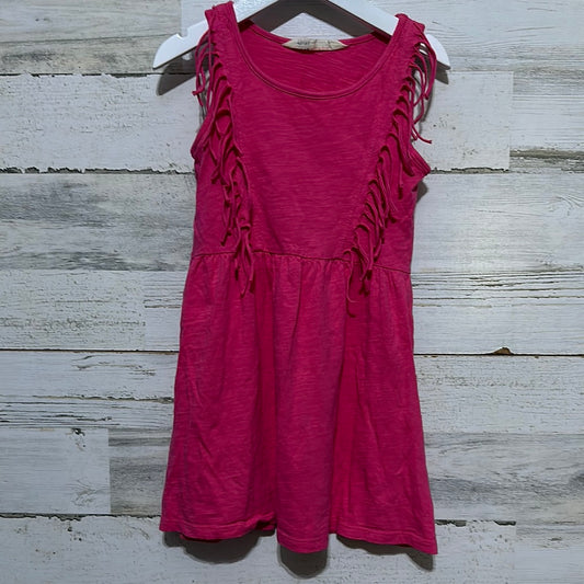 Girls Size 4-6 H&M pink fringe dress - good used condition