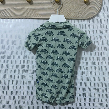 Boys Size 3-6m Kickee Pants bamboo armadillo romper - good used condition