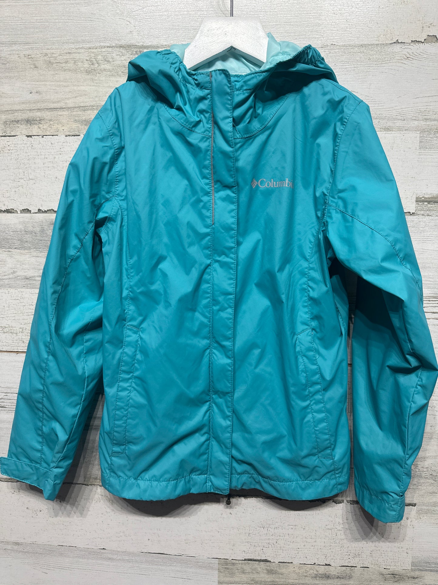 Columbia OmniTech Hooded Rain Jacket - Size Youth Small 7/8 - Very Good Used Condition