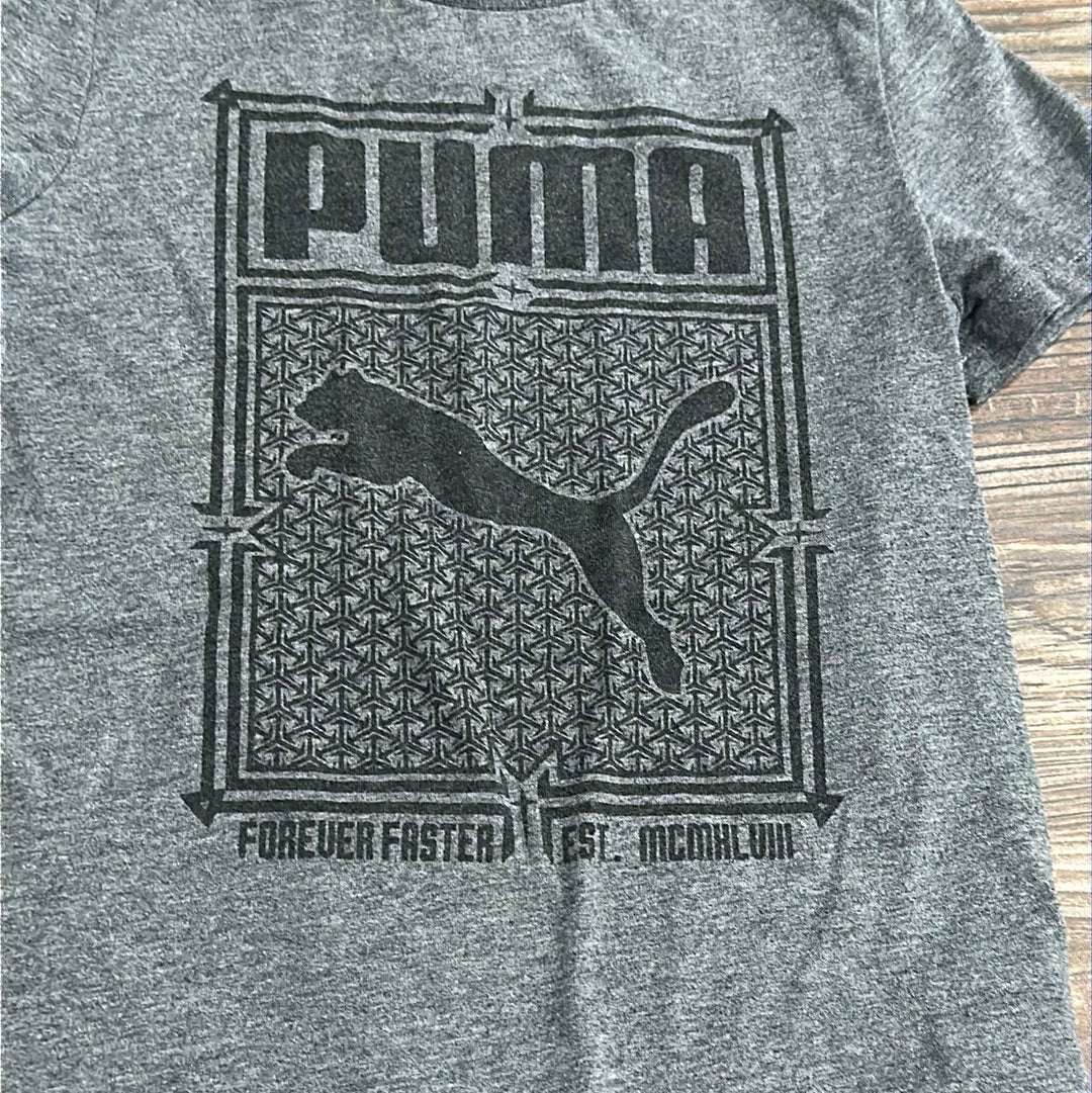 Boys Size 6 Puma Grey and Black Tee - Good Used Condition