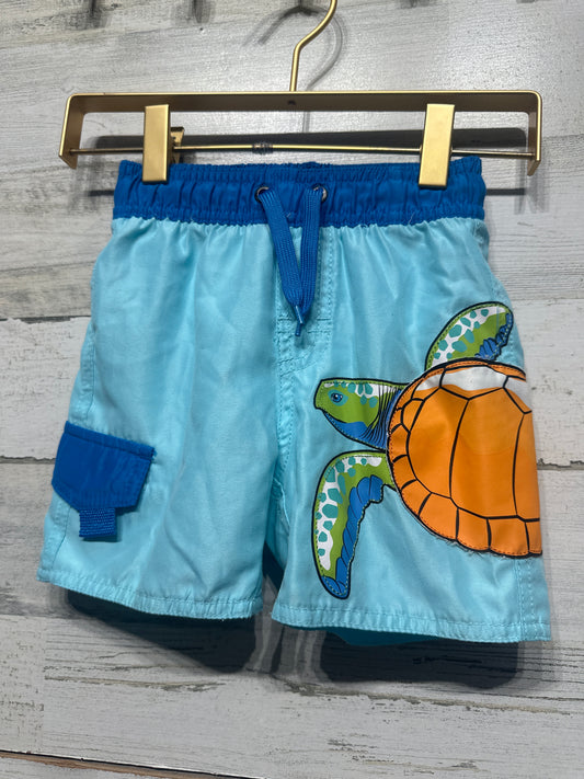 Boys Preowned Size 2/3 First Wave Sea Turtle Swim Trunks - Good Used Condition