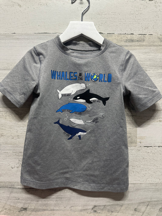 Boys Size 4t Cat and Jack Whales Rash Guard - Good Used Condition