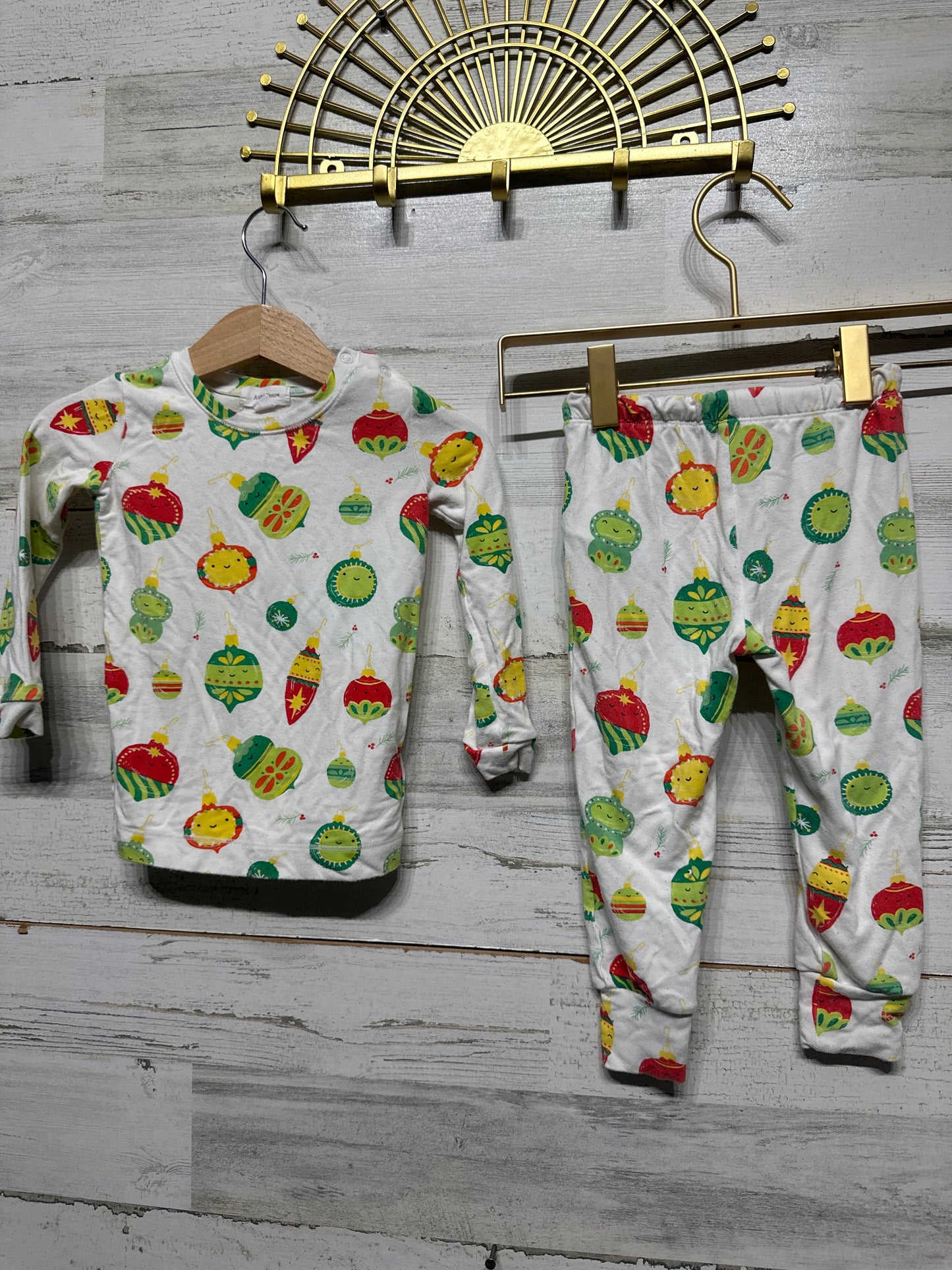 Size 2t (Toddler) Angel Dear Holiday Bamboo Pajama Set - Good Used Condition