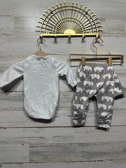 Boys Preowned Size 3-6m Little Peanut Elephant Three Piece Set - Good Used Condition