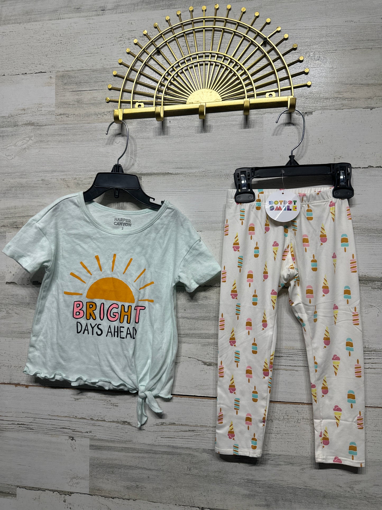 Size 2 Harper Canyon Shirt / Size 2t Dot Dot Smile Leggings NWT