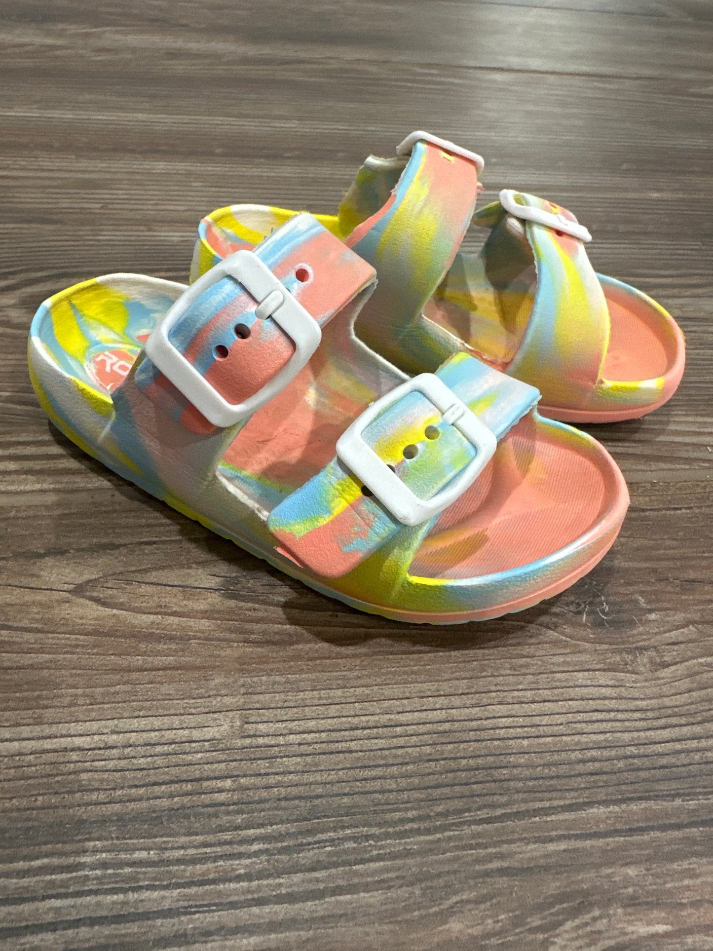 Girls Size 7/8 Toddler Rockin Slide Sandals - Good Used Condition