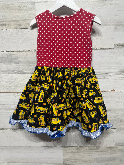 Girls Size 3 Sweet Petunia School Bus Dress - Good Used Condition