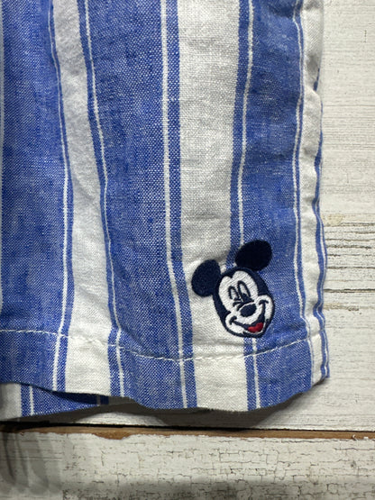 Boys Size 5 (XS) Gap X Disney Linen Blend Striped Embroidered Mickey Shorts - Very Good Used Condition