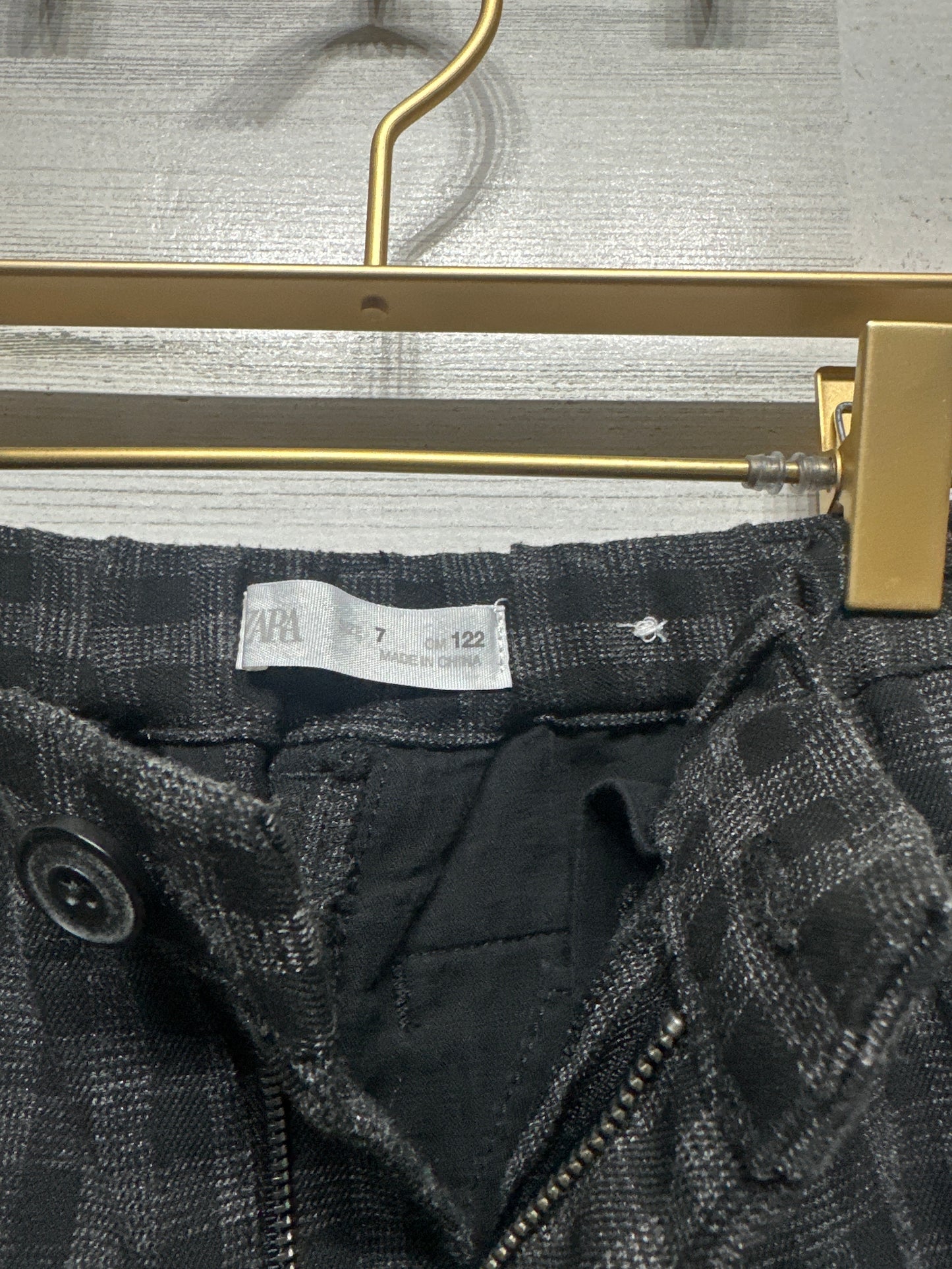 Boys Size 7 Zara Plaid Pants - Good Used Condition