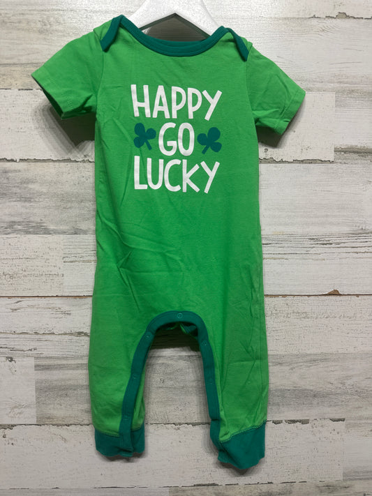 Boys Size 12m Cat and Jack Happy Go Lucky Romper - Good Used Condition