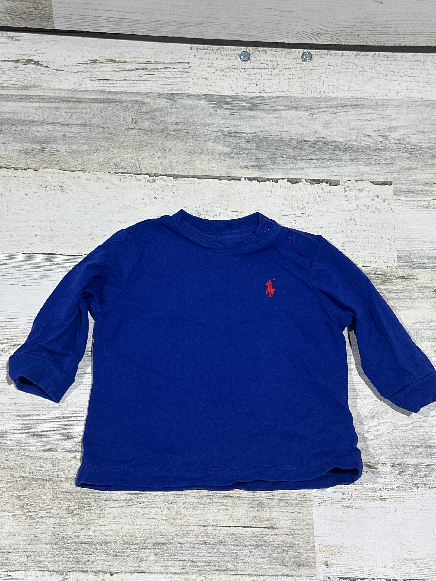 Polo Ralph Lauren Blue Long Sleeve Shirt - Boys Size 6m - Very Good Used Condition