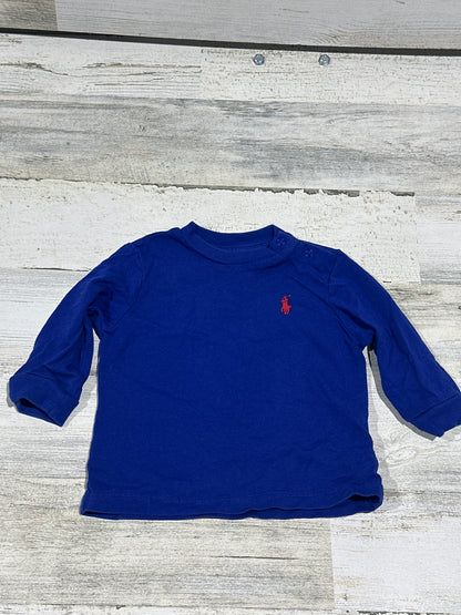 Polo Ralph Lauren Blue Long Sleeve Shirt - Boys Size 6m - Very Good Used Condition