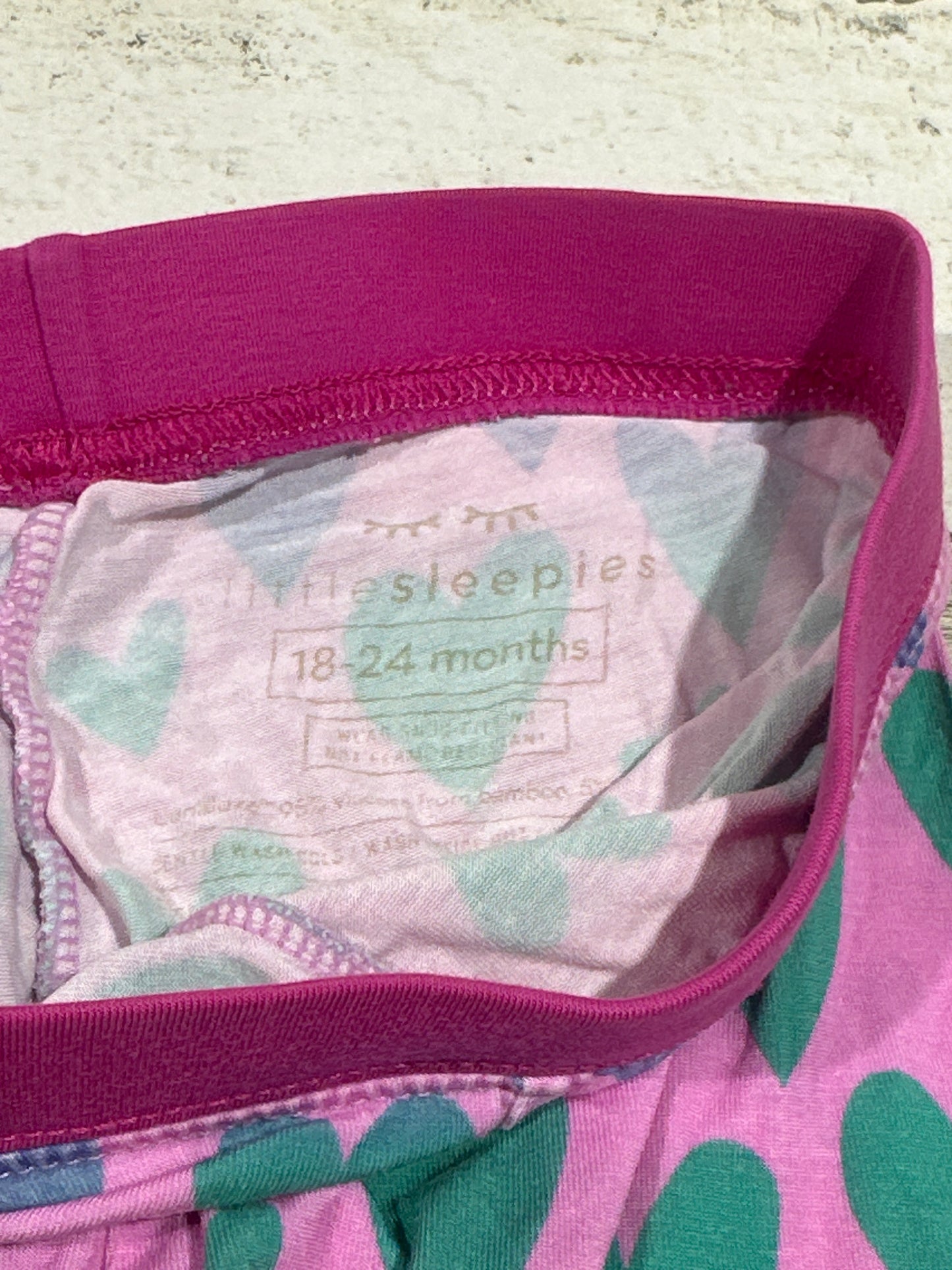 Little Sleepies Heart Pajama Pants - Girls Size 18-24m - Very Good Used Condition