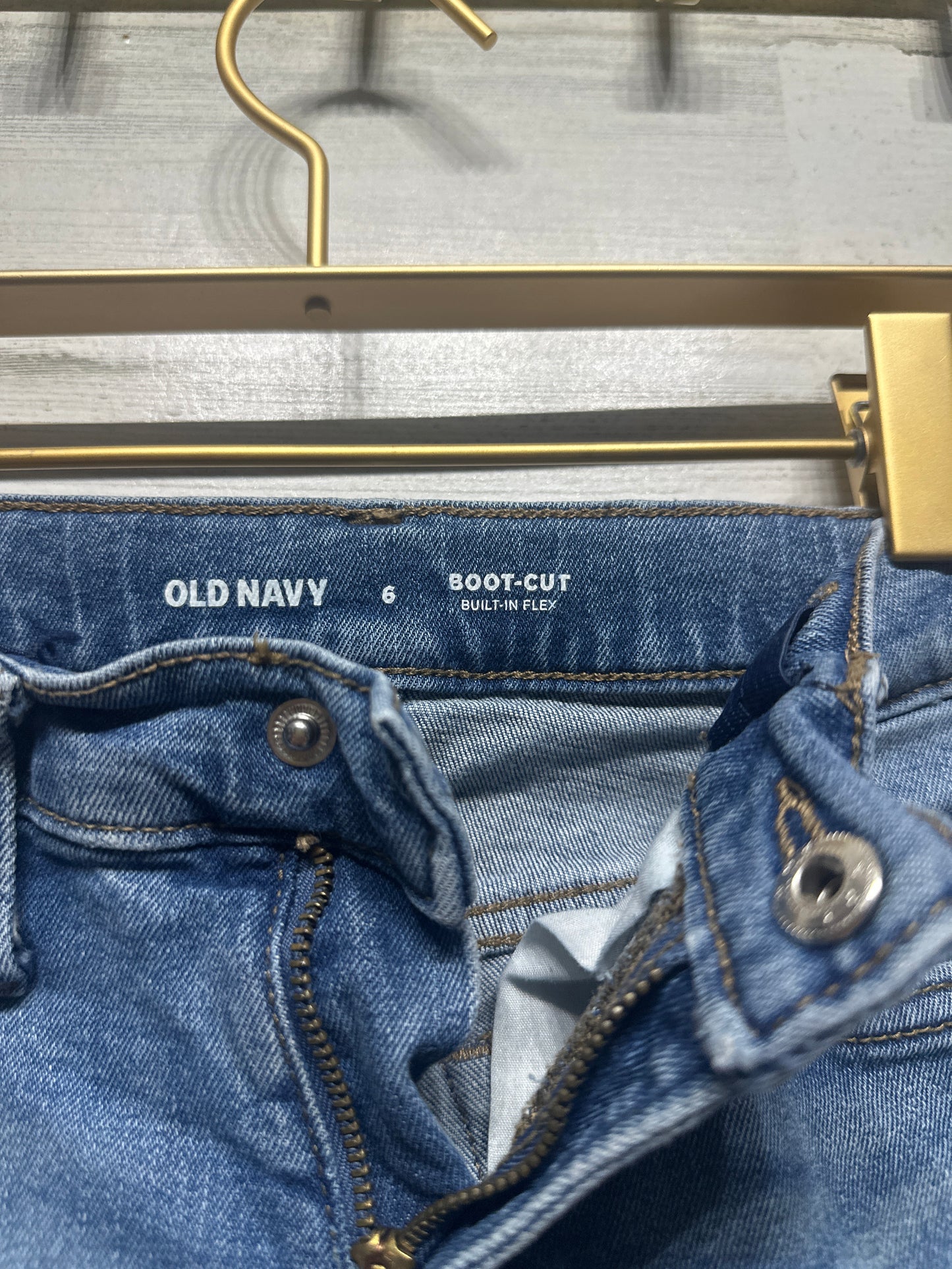 Boys Size 6 Old Navy Boot Cut Built in Flex Adjustable Waist Jeans - Very Good Used Condition