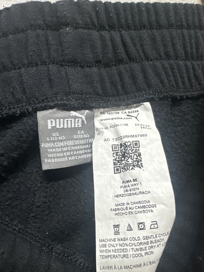 Girls Size Large (12-14) Puma Flare Black Sweatpants - Very Good Used Condition