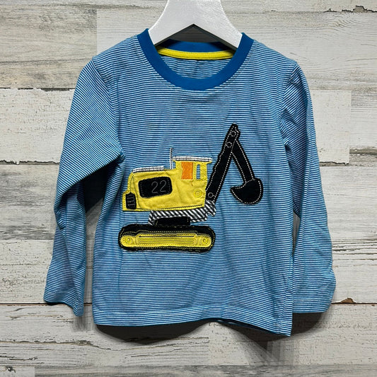 Boys Size 3/4 Blue Excavator Applique Shirt - Play Condition