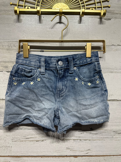 Denim Embroidered High Rise Adjustable Waist Shorts - Old Navy - Girls Size 7 - Very Good Used Condition