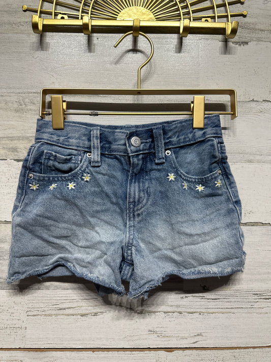 Denim Embroidered High Rise Adjustable Waist Shorts - Old Navy - Girls Size 7 - Very Good Used Condition