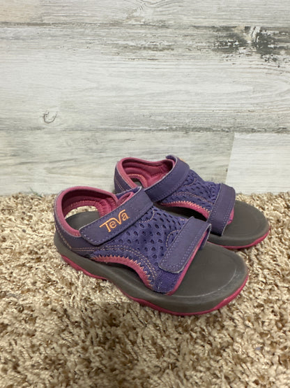 Girls Size 8 Toddler Preowned Teva Sandals - Good Used Condition