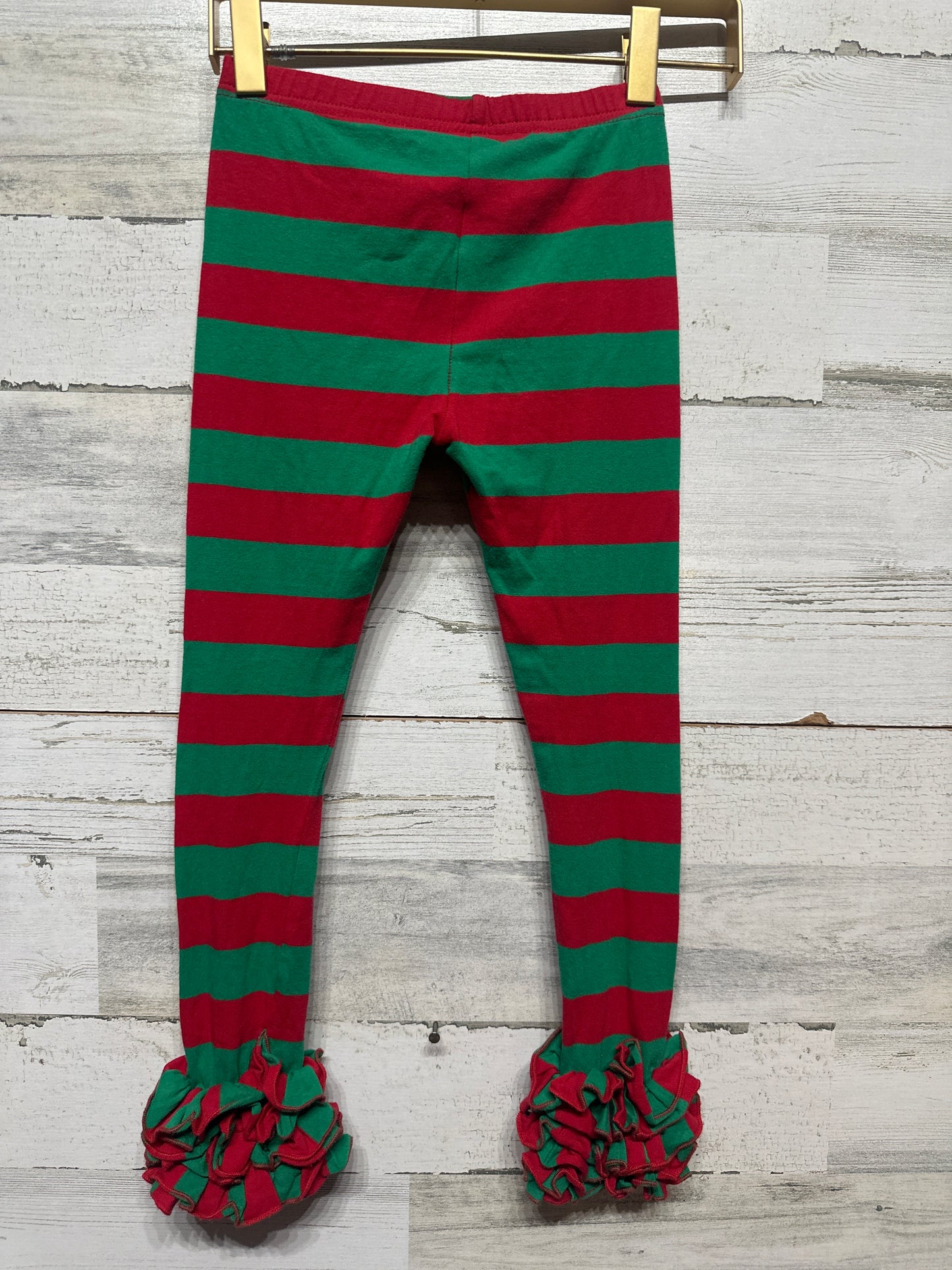 Girls Size 6 Sew Sassy Holiday Ruffle Leggings - Good Used Condition