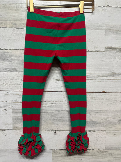 Girls Size 6 Sew Sassy Holiday Ruffle Leggings - Good Used Condition