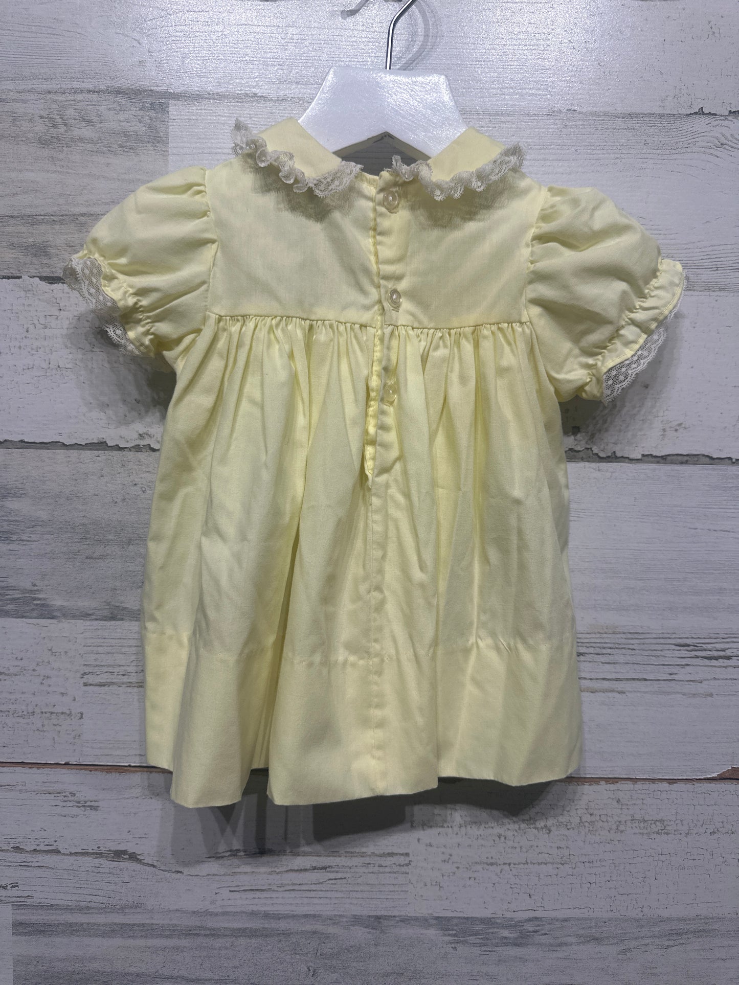 Girls Size 9m Toddle Tyke Yellow Vintage Dress - Good Used Condition