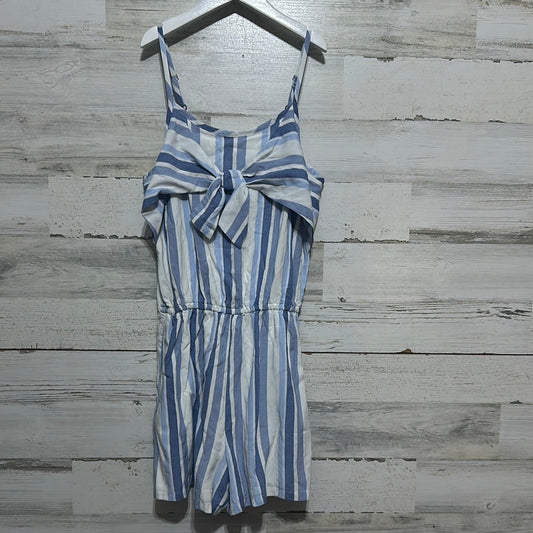 Girls Size 15/16 Abercrombie Kids Blue Striped Romper - New With Tags