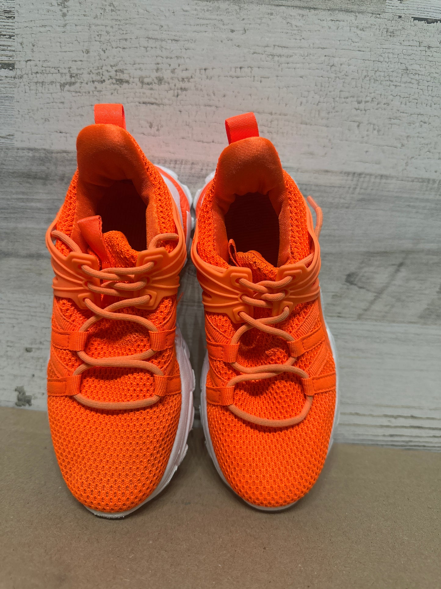 Boys Size Youth 13 Kids Orange Slip On Shoes - Good Used Condition