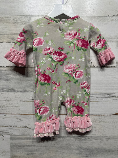 Size 3-6m Haute Baby Floral Ruffle Romper - Good Used Condition