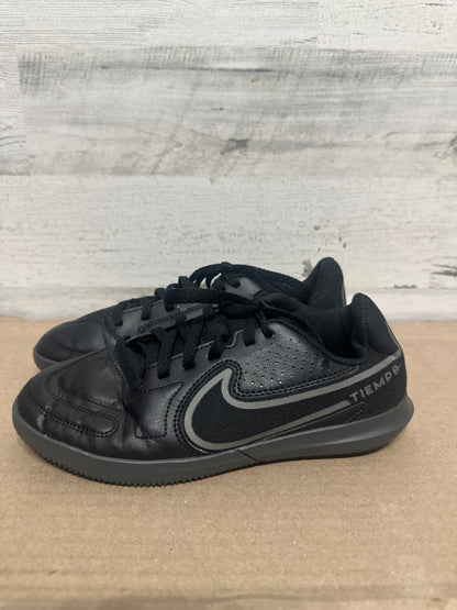Size 3 (Youth) Nike Tiempo Black Athletic Shoes - Good Used Condition