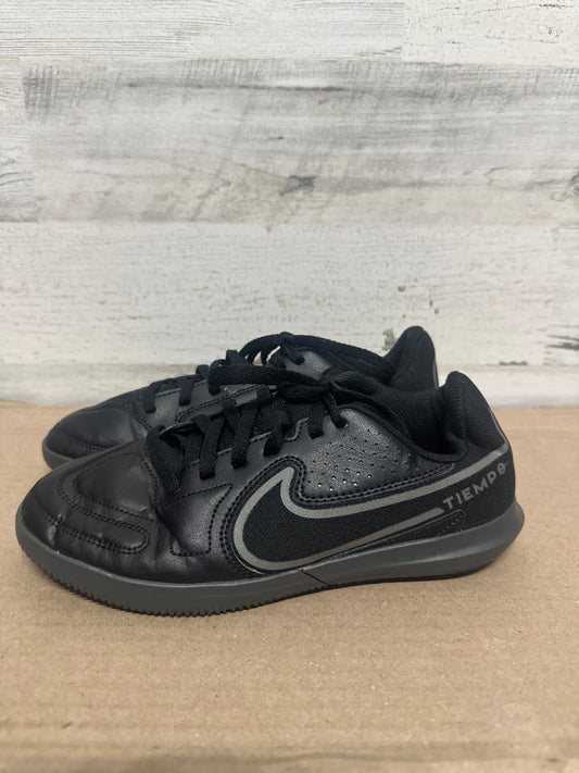 Size 3 (Youth) Nike Tiempo Black Athletic Shoes - Good Used Condition