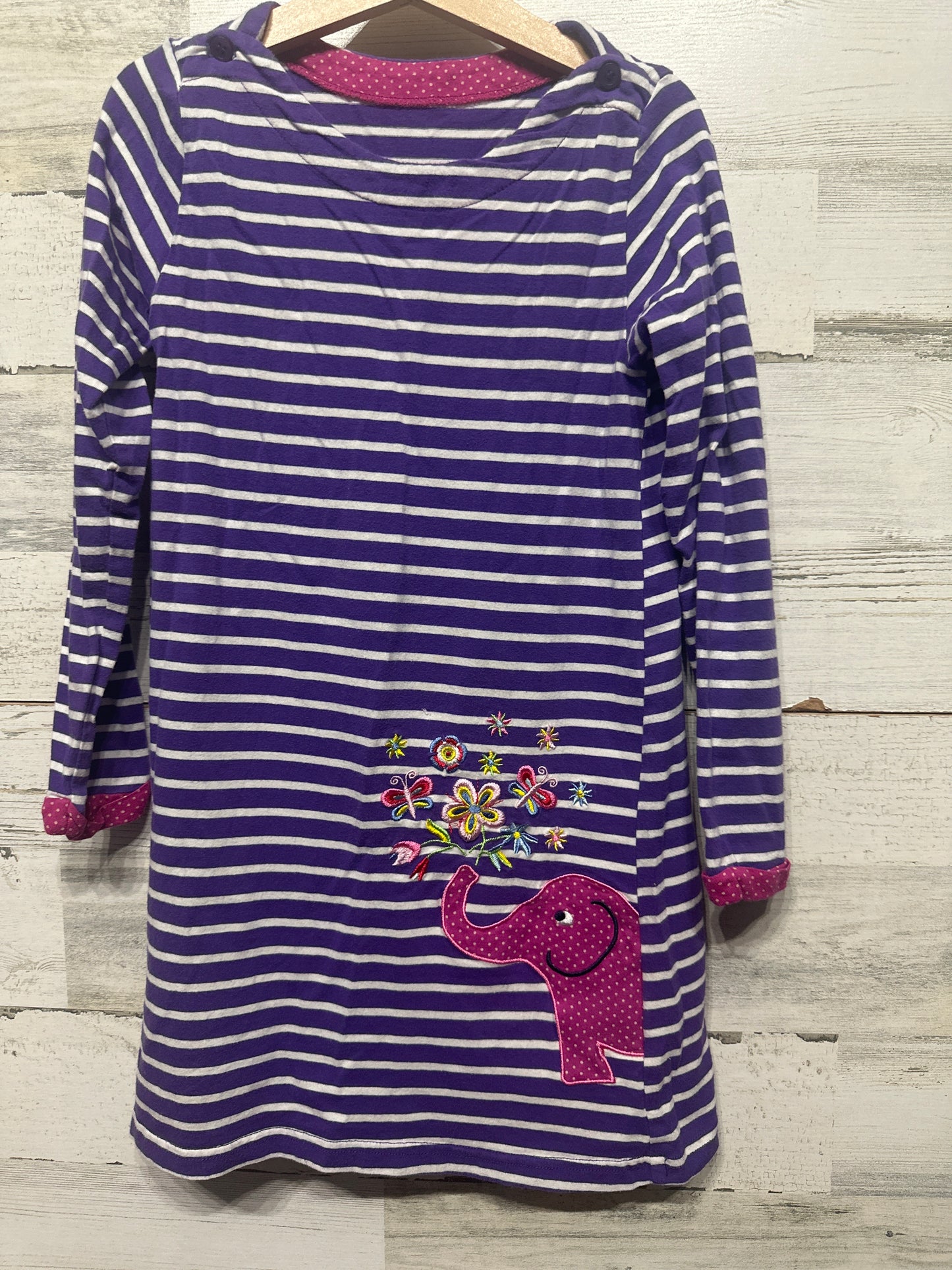 Girls Preowned Size 6 Elephant Appliqué Dress - Good Used Condition