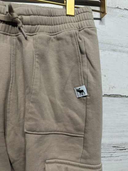 Boys Size 7-8 Abercrombie Kids Tan Cargo Sweatpants - Good Used Condition