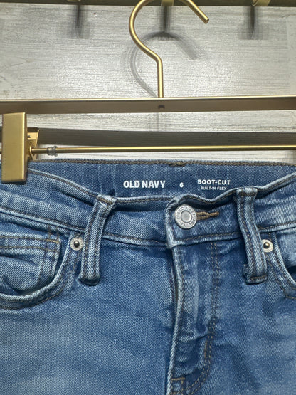 Boys Size 6 Old Navy Boot Cut Built in Flex Adjustable Waist Jeans - Very Good Used Condition
