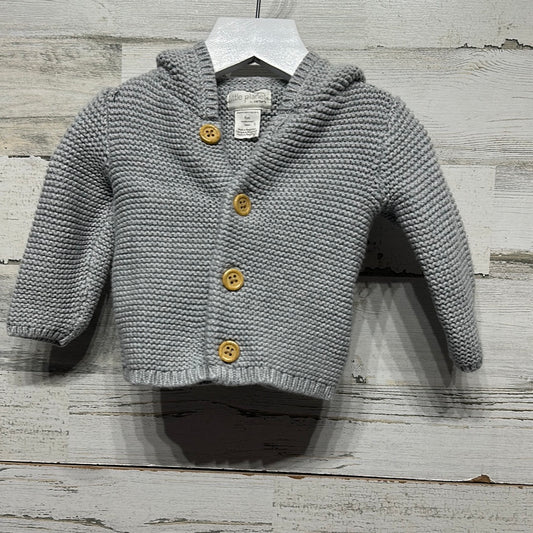 Size 6m Little Planet Knit Grey Hooded Jacket - Gender Neutral - Very Good Used Condition