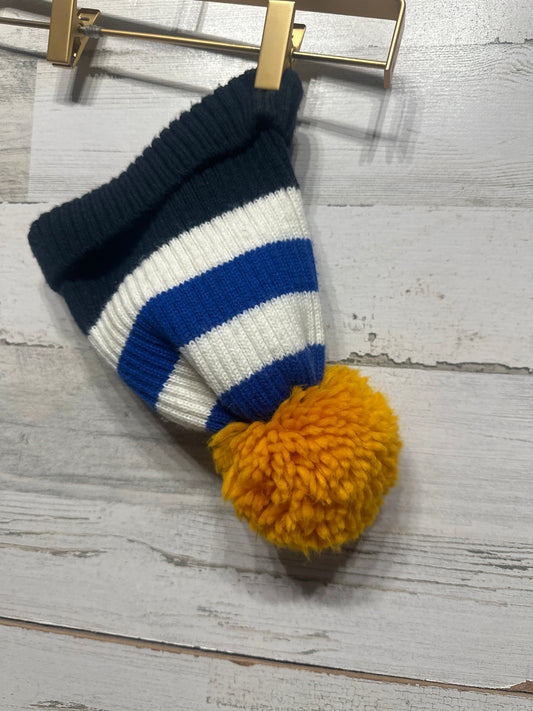 Boys Preowned Toddler Blue and Yellow Pom Beanie - Good Used Condition