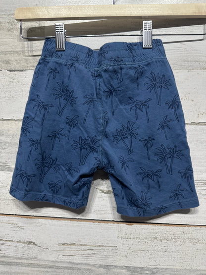 Boys Preowned Size 2-4 years Blue Palm Tree Shorts - Very Good Used Condition