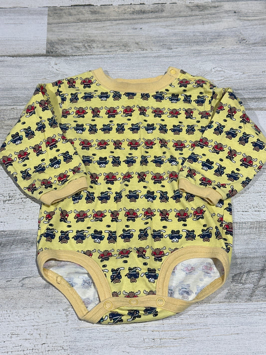 Vintage Carter's 100% Cotton Hockey Long Sleeve Bodysuit - Boys Size 9-12m - Good Used Condition