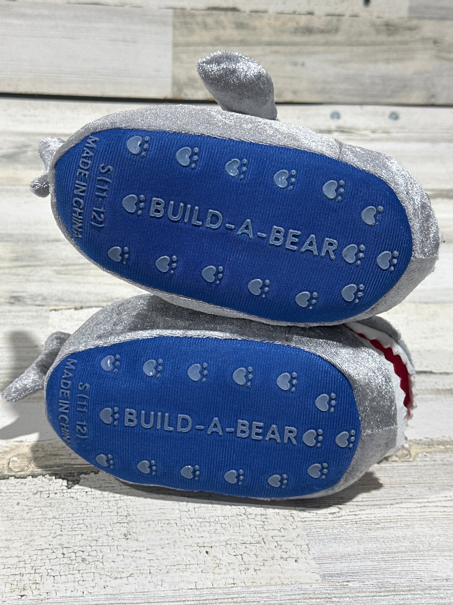 Build A Bear Shark Slipper - Boys Size 11-12 (Toddler) - Very Good Used Condition